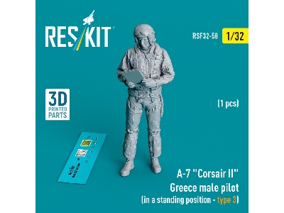 A-7 'corsair Ii' Greece Male Pilot (In A Standing Position - Type 3) (1 Pc) (3d Printed) - zdjęcie 1