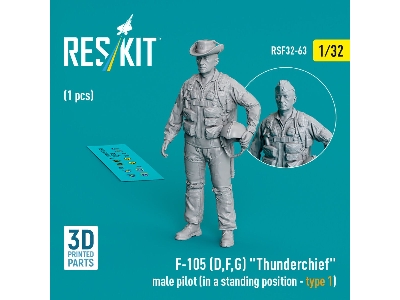 F-105 (D,f,g) 'thunderchief' Male Pilot (In A Standing Position - Type 1) (1 Pc) (3d Printed) - zdjęcie 1