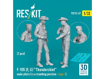 F-105 (F, G) 'thunderchief' Male Pilots (In A Standing Position - Type 1) (2pcs) (3d Printed) - zdjęcie 1