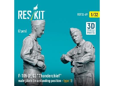 F-105 (F, G) 'thunderchief' Male Pilots (In A Standing Position - Type 1) (2pcs) (3d Printed) - zdjęcie 3