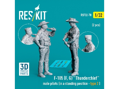 F-105 (F, G) 'thunderchief' Male Pilots (In A Standing Position - Type 2) (2pcs) (3d Printed) - zdjęcie 2