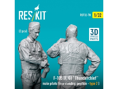 F-105 (F, G) 'thunderchief' Male Pilots (In A Standing Position - Type 2) (2pcs) (3d Printed) - zdjęcie 3