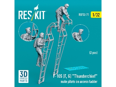 F-105 (F, G) 'thunderchief' Male Pilots On Access Ladder (2pcs) (3d Printed) - zdjęcie 1