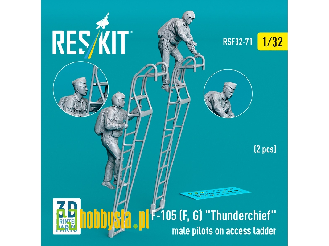 F-105 (F, G) 'thunderchief' Male Pilots On Access Ladder (2pcs) (3d Printed) - zdjęcie 1 F-105 (F, G) 'thunderchief' Male Pilots On Access Ladder (2pcs) (3d Printed) - zdjęcie 1