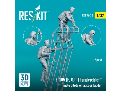 F-105 (F, G) 'thunderchief' Male Pilots On Access Ladder (2pcs) (3d Printed) - zdjęcie 2