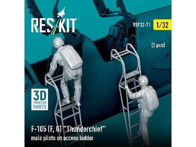 F-105 (F, G) 'thunderchief' Male Pilots On Access Ladder (2pcs) (3d Printed) - zdjęcie 3