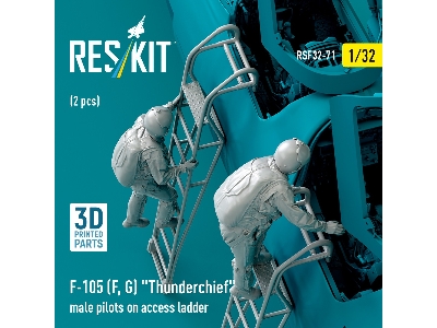 F-105 (F, G) 'thunderchief' Male Pilots On Access Ladder (2pcs) (3d Printed) - zdjęcie 4
