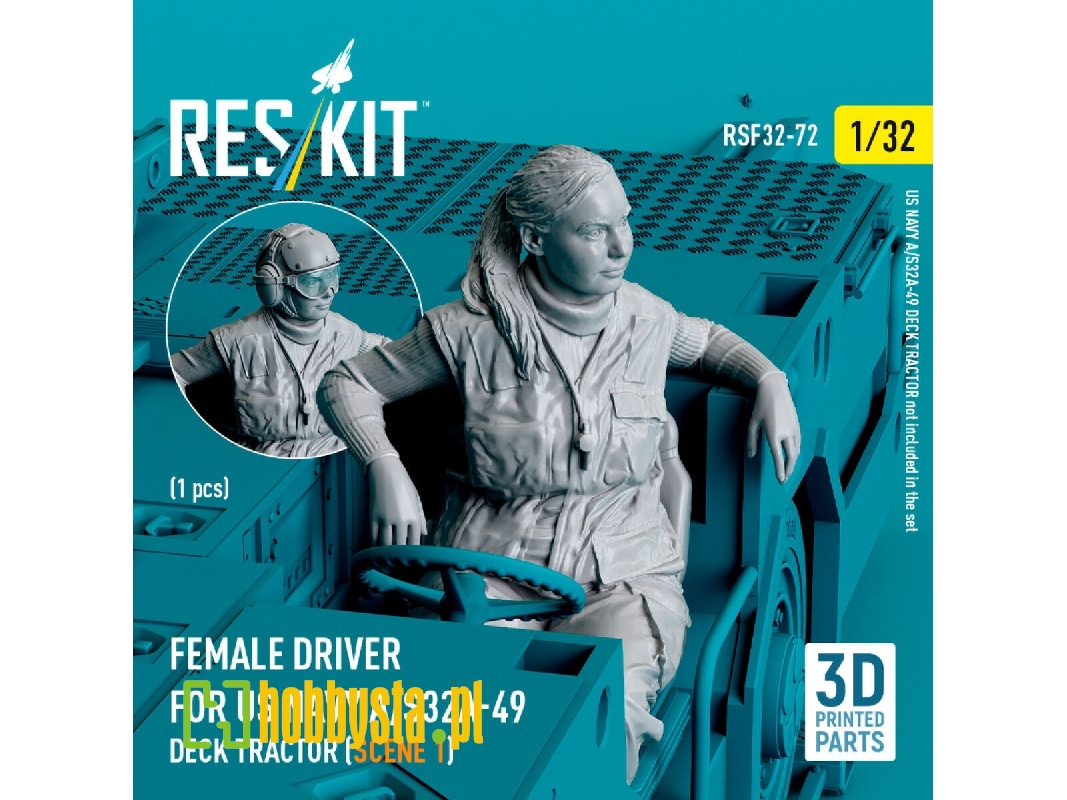 Female Driver For Us Navy A/S32a-49 Deck Tractor (Scene 1) (1 Pc) (3d Printed) - zdjęcie 1