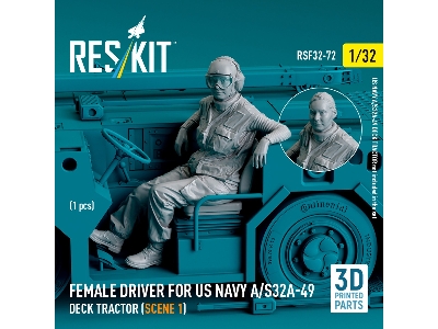Female Driver For Us Navy A/S32a-49 Deck Tractor (Scene 1) (1 Pc) (3d Printed) - zdjęcie 2