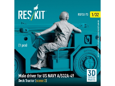 Male Driver For Us Navy A/S32a-49 Deck Tractor (Scene 2) (1 Pc) (3d Printed) - zdjęcie 2