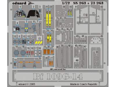  Bf 109G-14 1/72 - Academy Minicraft - blaszki - zdjęcie 1