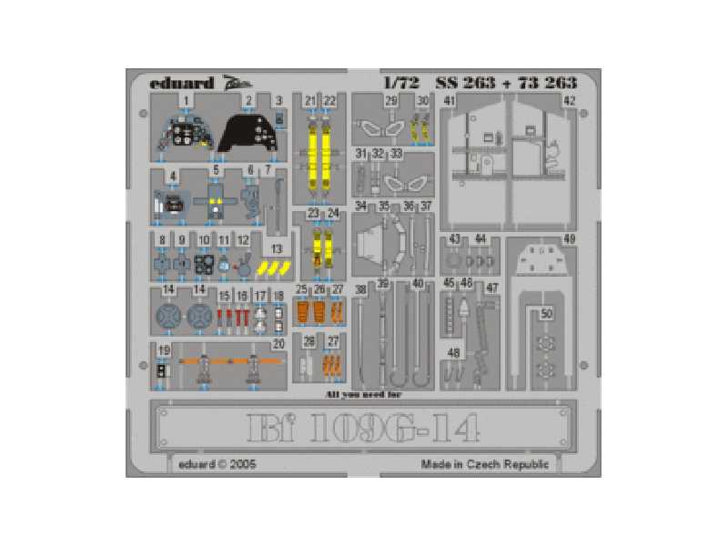  Bf 109G-14 1/72 - Academy Minicraft - blaszki - zdjęcie 1