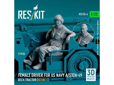 Female Driver For Us Navy A/S32a-49 Deck Tractor (Scene 1) (1 Pc) (3d Printed) - zdjęcie 2