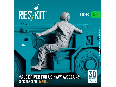 Male Driver For Us Navy A/S32a-49 Deck Tractor (Scene 2) (1 Pc) (3d Printed) - zdjęcie 2