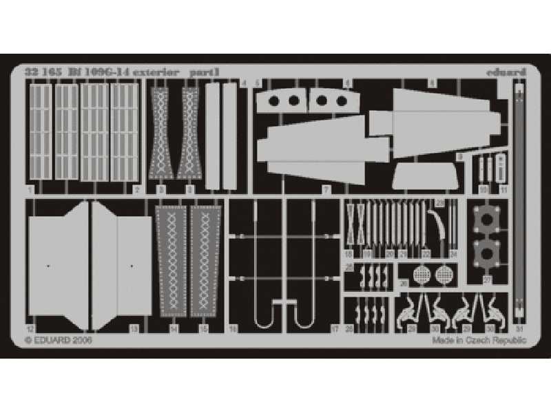  Bf 109G-14 exterior 1/32 - Hasegawa - blaszki - zdjęcie 1