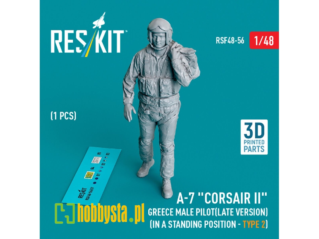 A-7 'corsair Ii' Greece Male Pilot (In A Standing Position - Type 2) (1 Pc) (3d Printed) - zdjęcie 1 A-7 'corsair Ii' Greece Male Pilot (In A Standing Position - Type 2) (1 Pc) (3d Printed) - zdjęcie 1