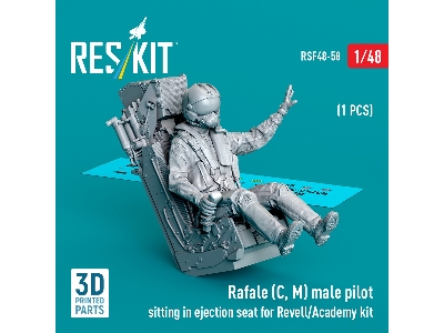 Rafale (C, M) Male Pilot Sitting In Ejection Seat For Revell/Academy Kit (1pc) (3d Printed) - zdjęcie 1