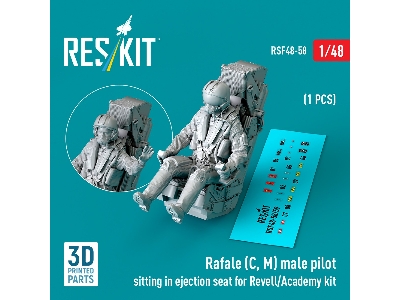 Rafale (C, M) Male Pilot Sitting In Ejection Seat For Revell/Academy Kit (1pc) (3d Printed) - zdjęcie 2