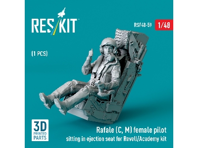Rafale (C, M) Female Pilot Sitting In Ejection Seat For Revell/Academy Kit (1pc) (3d Printed) - zdjęcie 1