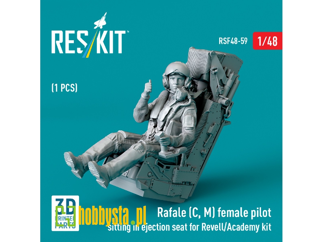 Rafale (C, M) Female Pilot Sitting In Ejection Seat For Revell/Academy Kit (1pc) (3d Printed) - zdjęcie 1 Rafale (C, M) Female Pilot Sitting In Ejection Seat For Revell/Academy Kit (1pc) (3d Printed) - zdjęcie 1
