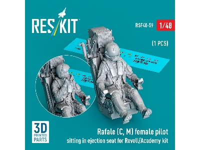 Rafale (C, M) Female Pilot Sitting In Ejection Seat For Revell/Academy Kit (1pc) (3d Printed) - zdjęcie 2