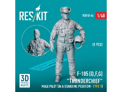 F-105 (D,f,g) 'thunderchief' Male Pilot (In A Standing Position - Type 1) (1 Pc) (3d Printed) - zdjęcie 1