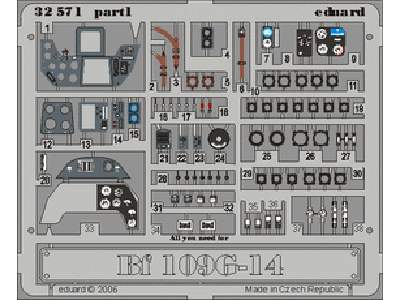  Bf 109G-14 interior 1/32 - Hasegawa - blaszki - zdjęcie 1