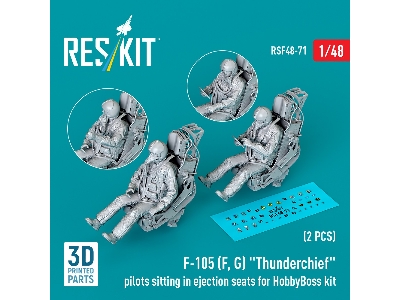 F-105 (F, G) 'thunderchief' Pilots Sitting In Ejection Seats For Hobbyboss Kit (2pcs) (3d Printed) - zdjęcie 1