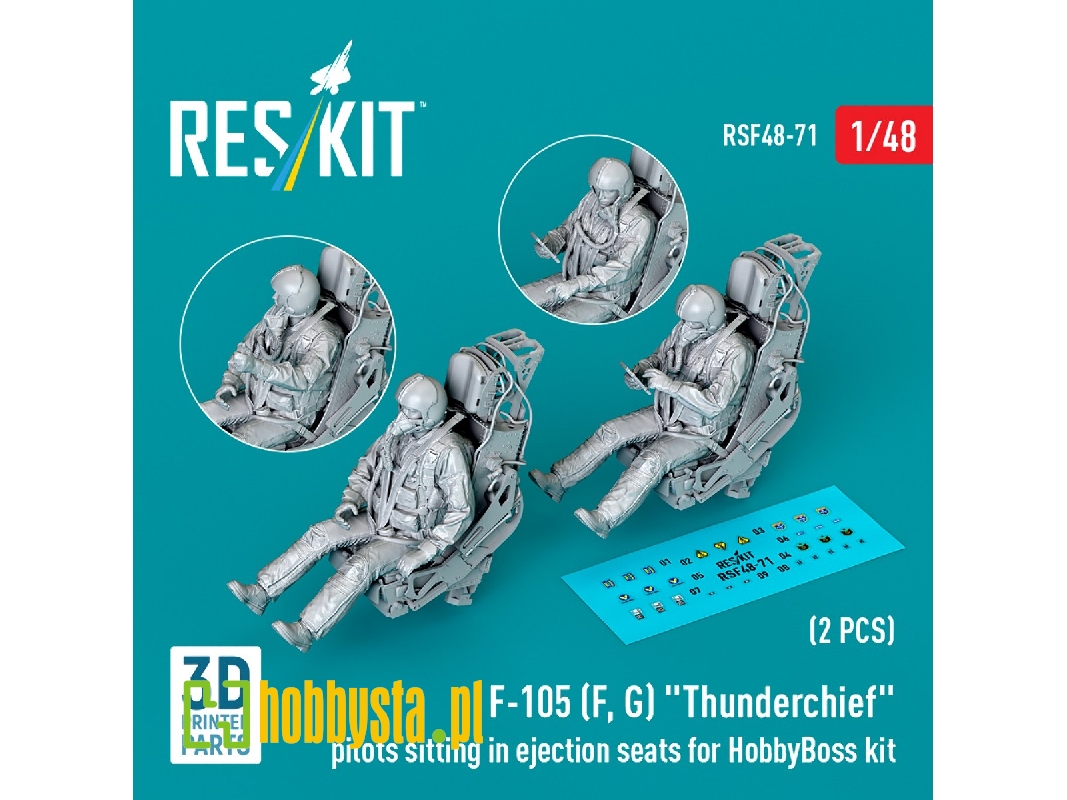 F-105 (F, G) 'thunderchief' Pilots Sitting In Ejection Seats For Hobbyboss Kit (2pcs) (3d Printed) - zdjęcie 1 F-105 (F, G) 'thunderchief' Pilots Sitting In Ejection Seats For Hobbyboss Kit (2pcs) (3d Printed) - zdjęcie 1