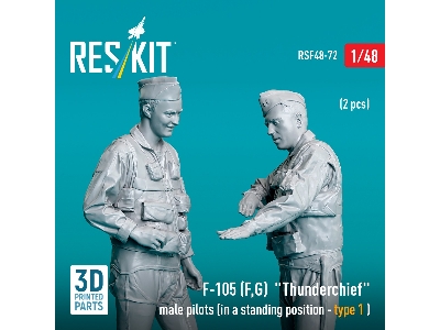 F-105 (F, G) 'thunderchief' Male Pilots (In A Standing Position - Type 1) (2pcs) (3d Printed) - zdjęcie 1