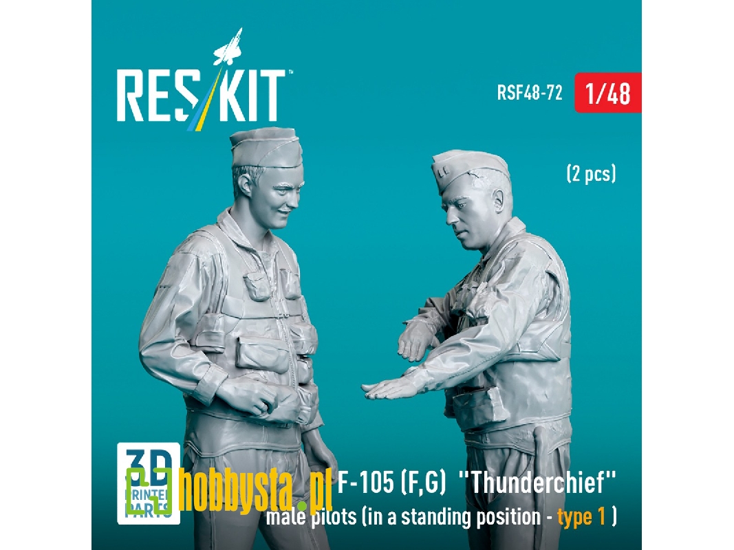 F-105 (F, G) 'thunderchief' Male Pilots (In A Standing Position - Type 1) (2pcs) (3d Printed) - zdjęcie 1 F-105 (F, G) 'thunderchief' Male Pilots (In A Standing Position - Type 1) (2pcs) (3d Printed) - zdjęcie 1
