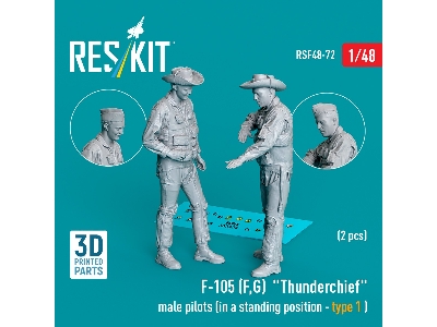 F-105 (F, G) 'thunderchief' Male Pilots (In A Standing Position - Type 1) (2pcs) (3d Printed) - zdjęcie 2