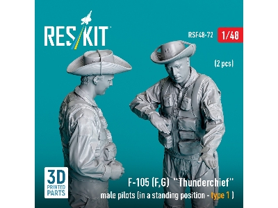 F-105 (F, G) 'thunderchief' Male Pilots (In A Standing Position - Type 1) (2pcs) (3d Printed) - zdjęcie 3
