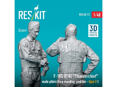 F-105 (F, G) 'thunderchief' Male Pilots (In A Standing Position - Type 2) (2pcs) (3d Printed) - zdjęcie 2