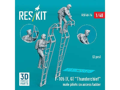 F-105 (F, G) 'thunderchief' Male Pilots On Access Ladder (2pcs) (3d Printed) - zdjęcie 1