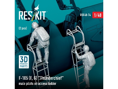 F-105 (F, G) 'thunderchief' Male Pilots On Access Ladder (2pcs) (3d Printed) - zdjęcie 2