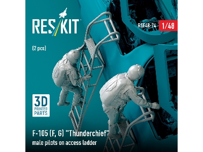 F-105 (F, G) 'thunderchief' Male Pilots On Access Ladder (2pcs) (3d Printed) - zdjęcie 3