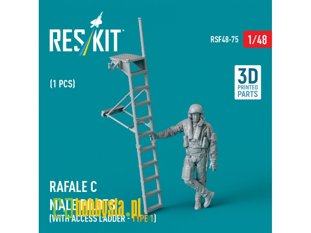 Rafale C Male Pilot (With Access Ladder - Type 1) (1 Pc) (3d Printed) - zdjęcie 1 Rafale C Male Pilot (With Access Ladder - Type 1) (1 Pc) (3d Printed) - zdjęcie 1