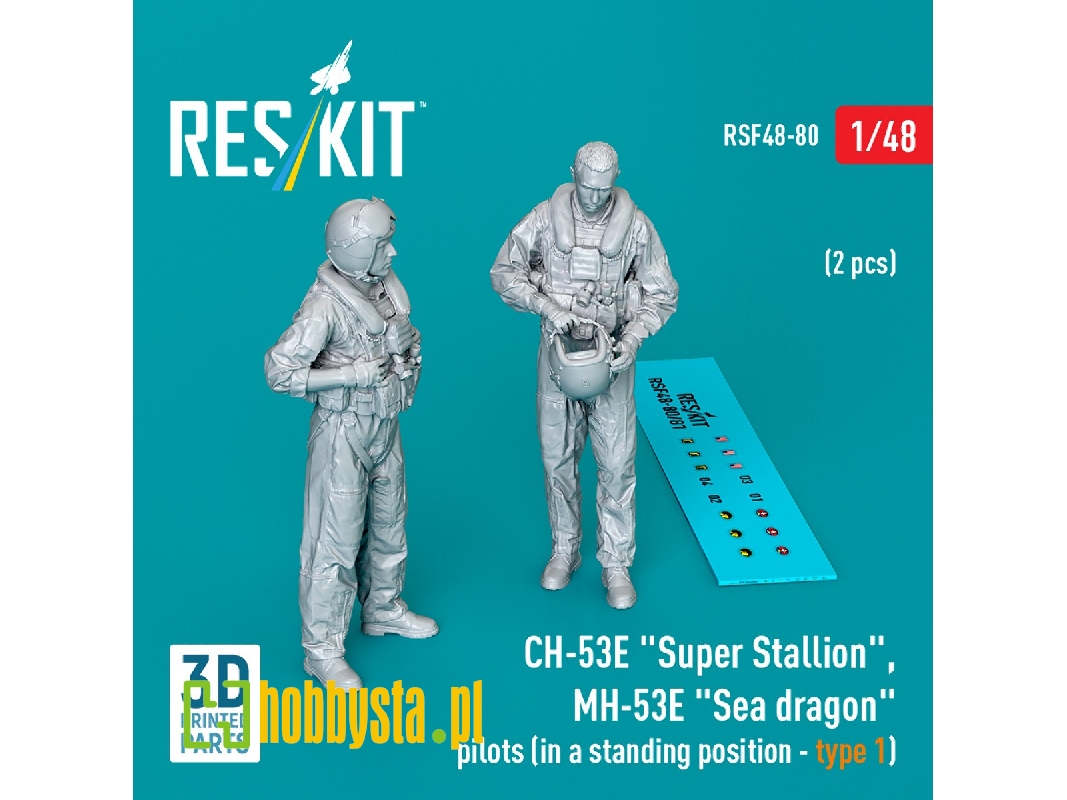 Ch-53e 'super Stallion', Mh-53e 'sea Dragon' Pilots (In A Standing Position - Type 1) (2pcs) (3d Printed) - zdjęcie 1 Ch-53e 'super Stallion', Mh-53e 'sea Dragon' Pilots (In A Standing Position - Type 1) (2pcs) (3d Printed) - zdjęcie 1