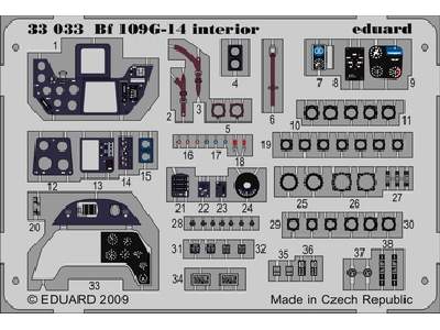  Bf 109G-14 interior S. A. 1/32 - Hasegawa - blaszki - zdjęcie 1