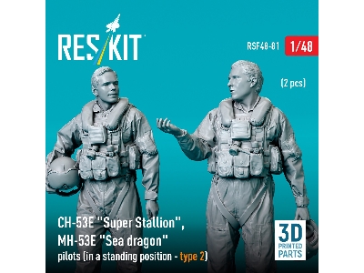 Ch-53e 'super Stallion', Mh-53e 'sea Dragon' Pilots (In A Standing Position - Type 2) (2pcs) (3d Printed) - zdjęcie 2