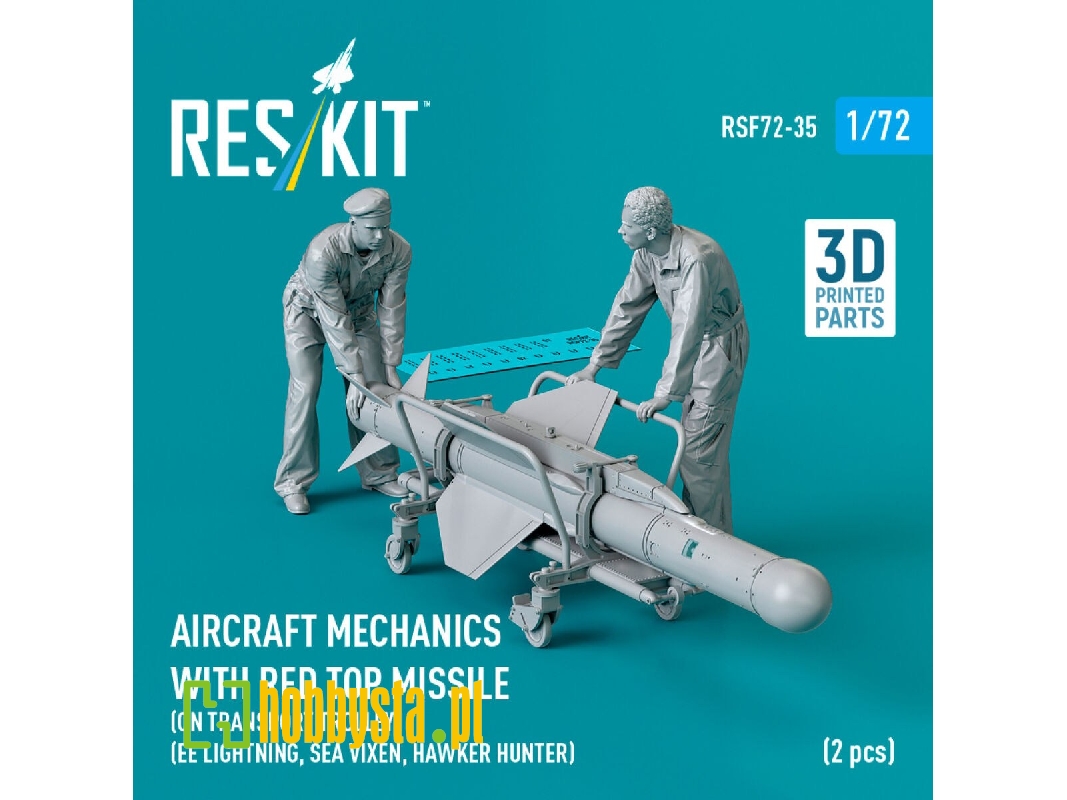 Aircraft Mechanics With Red Top Missile (On Transport Trolley) (Ee Lightning, Sea Vixen, Hawker Hunter) (2 Pcs) (3d Printed) - z Aircraft Mechanics With Red Top Missile (On Transport Trolley) (Ee Lightning, Sea Vixen, Hawker Hunter) (2 Pcs) (3d Printed) - z
