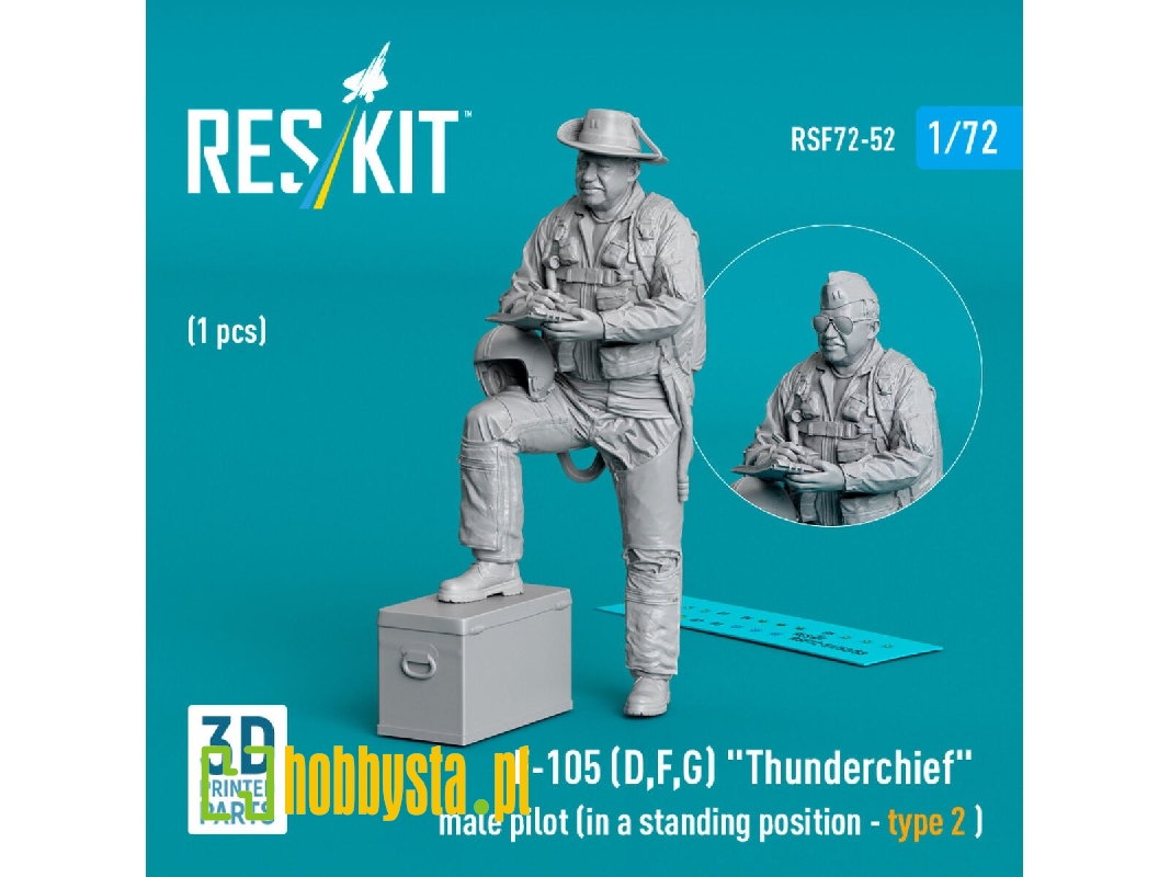 F-105 (D,f,g) 'thunderchief' Male Pilot (In A Standing Position - Type 2 ) (1 Pc) (3d Printed) - zdjęcie 1