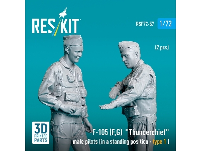 F-105 (F, G) 'thunderchief' Male Pilots (In A Standing Position - Type 1) (2pcs) (3d Printed) - zdjęcie 1