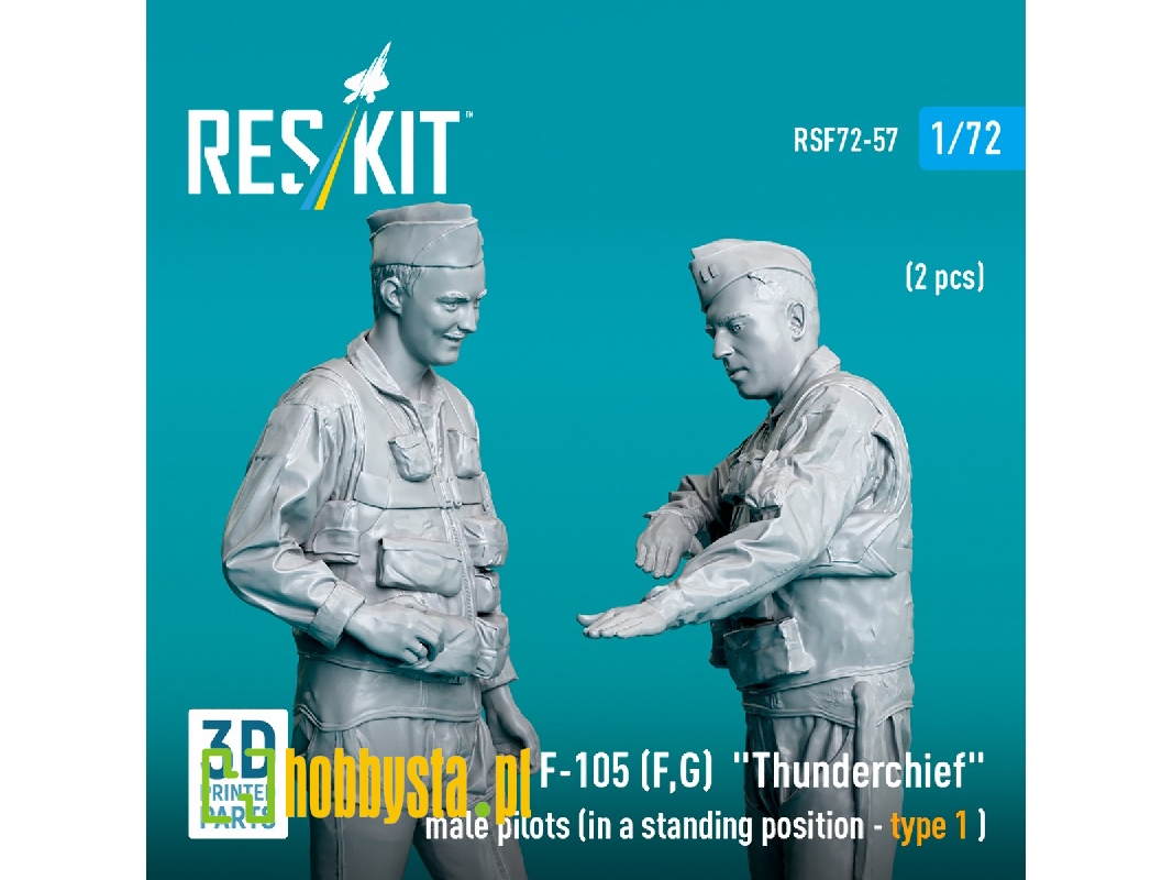 F-105 (F, G) 'thunderchief' Male Pilots (In A Standing Position - Type 1) (2pcs) (3d Printed) - zdjęcie 1 F-105 (F, G) 'thunderchief' Male Pilots (In A Standing Position - Type 1) (2pcs) (3d Printed) - zdjęcie 1