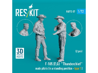 F-105 (F, G) 'thunderchief' Male Pilots (In A Standing Position - Type 1) (2pcs) (3d Printed) - zdjęcie 2