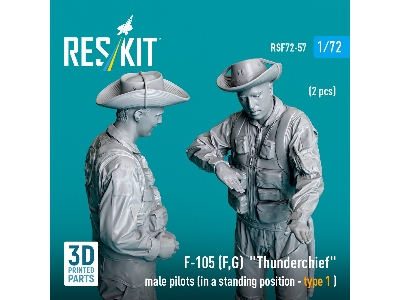 F-105 (F, G) 'thunderchief' Male Pilots (In A Standing Position - Type 1) (2pcs) (3d Printed) - zdjęcie 3
