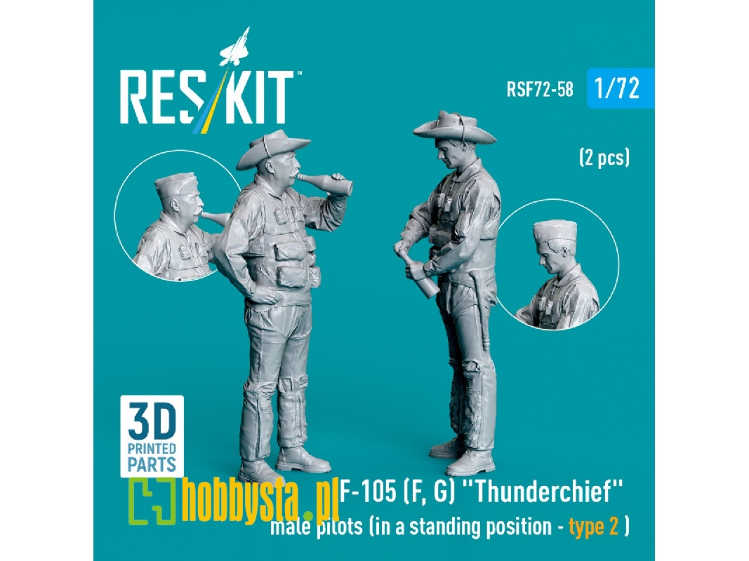 F-105 (F, G) 'thunderchief' Male Pilots (In A Standing Position - Type 2) (2pcs) (3d Printed) - zdjęcie 1 F-105 (F, G) 'thunderchief' Male Pilots (In A Standing Position - Type 2) (2pcs) (3d Printed) - zdjęcie 1