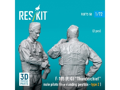 F-105 (F, G) 'thunderchief' Male Pilots (In A Standing Position - Type 2) (2pcs) (3d Printed) - zdjęcie 3