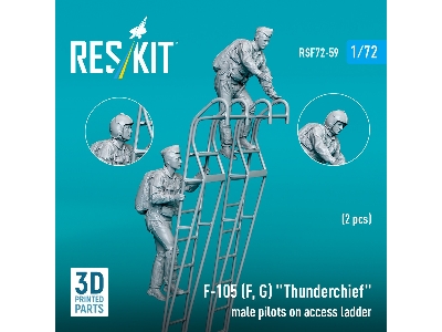 F-105 (F, G) 'thunderchief' Male Pilots On Access Ladder (2pcs) (3d Printed) - zdjęcie 2